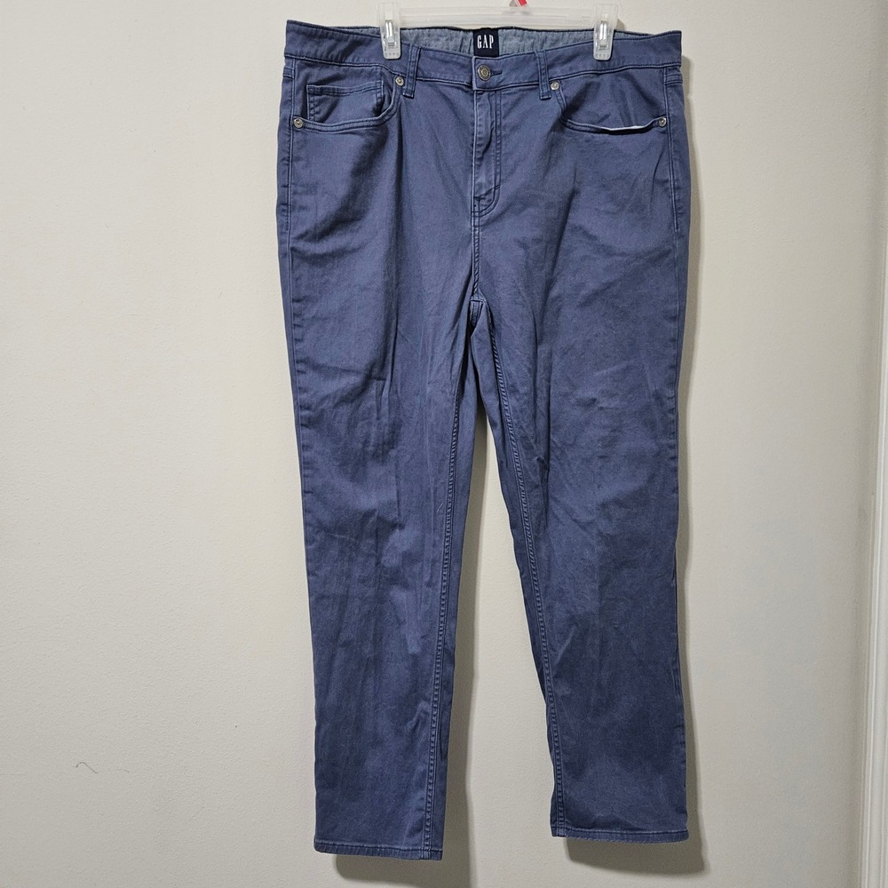 Gap Mens Chino Pants Slate Blue‎ 5-Pocket Straight Leg Stretch 40x30